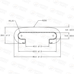 80NT Escalator Handrail, 80*28mm TPU