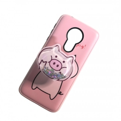 Funda TPU+PC con diseño relieve con adorno líquido