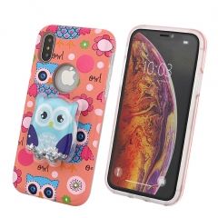 Funda 2 en 1 TPU+PC con diseño relieve+pintura de UV con soporte líquido