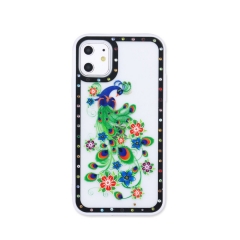 Funda TPU+acrílico con diseño y piedras