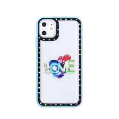 Funda TPU+acrílico con diseño y piedras