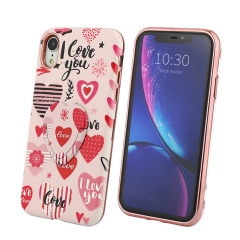 Electroplating funda con soporte invisible para iPhone XR