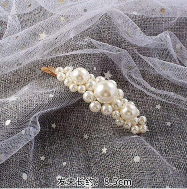 韓國ins珍珠發夾發卡少女邊夾女童可愛bb夾邊夾頂夾發飾頭飾品