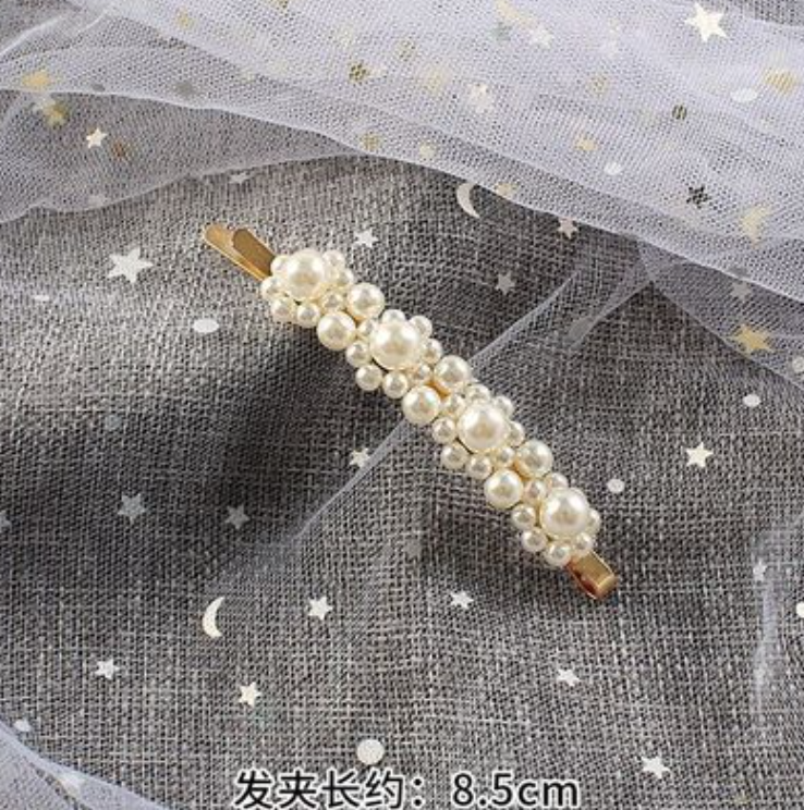 韓國ins珍珠發夾發卡少女邊夾女童可愛bb夾邊夾頂夾發飾頭飾品