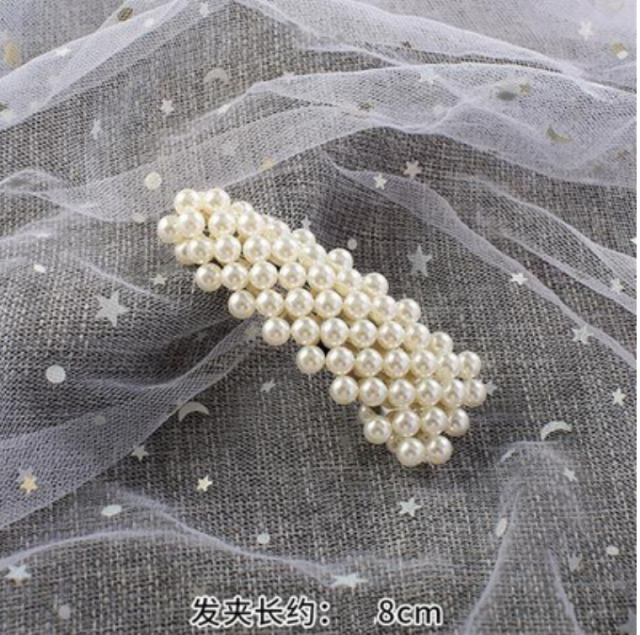 韓國ins珍珠發夾發卡少女邊夾女童可愛bb夾邊夾頂夾發飾頭飾品