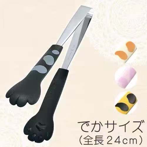 不鏽鋼食品夾貓爪夾子廚房耐熱燒烤硅膠夾夾菜肉夾子家用21111002
