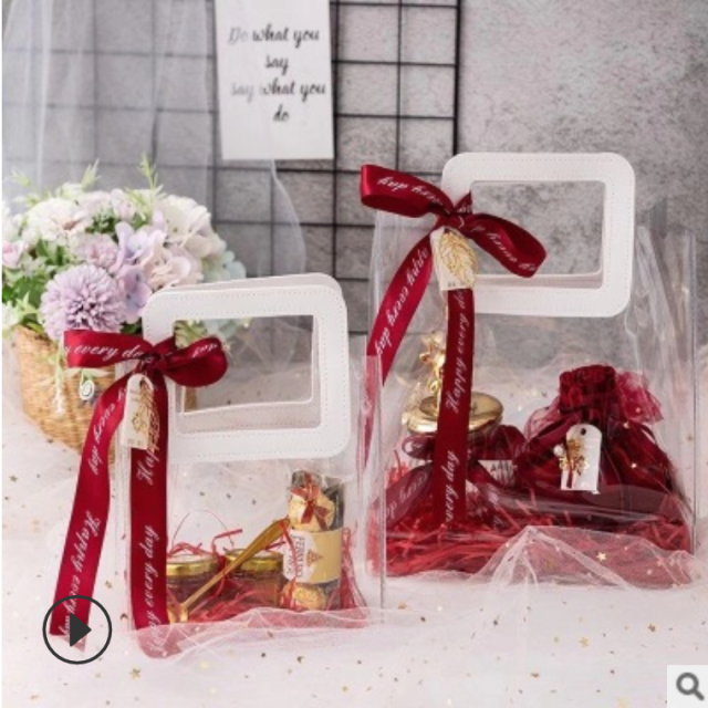 節日裝飾ins風格透明禮袋婚禮喜糖盒伴手禮袋子生日宴會送閨蜜