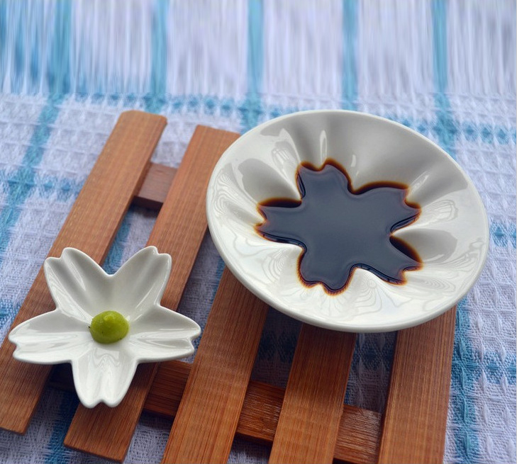 Schuler舒勒日式櫻花調料碟醬油碟醋碟筷架組合創意餐具禮品跨境21030420