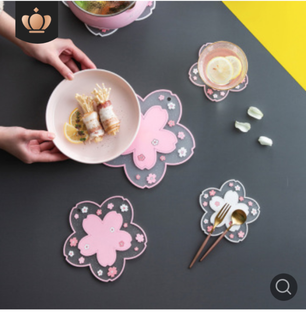 日式餐墊pvc隔熱墊鍋墊硅膠杯墊創意北歐風防熱碗墊水杯墊餐盤墊2103302