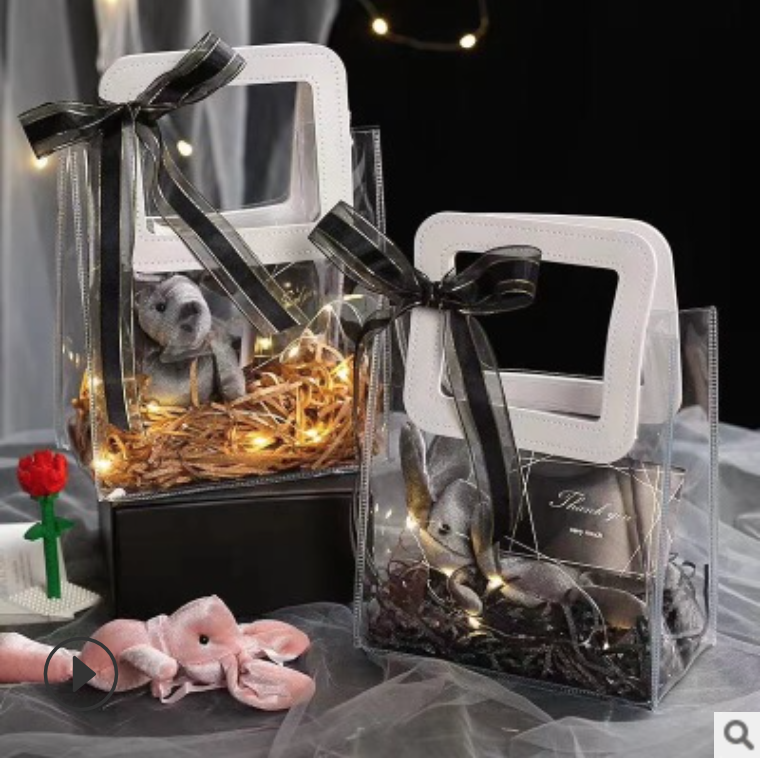 節日裝飾ins風格透明禮袋婚禮喜糖盒伴手禮袋子生日宴會送閨蜜