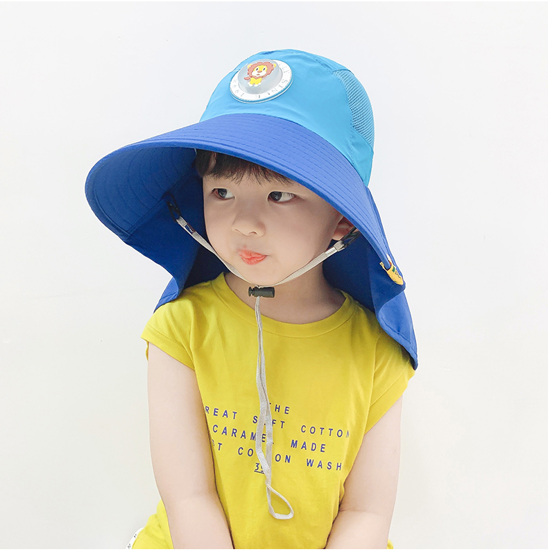 兒童防曬帽子男童防紫外線大帽檐夏季遮陽帽薄款男寶寶太陽帽透氣21040607