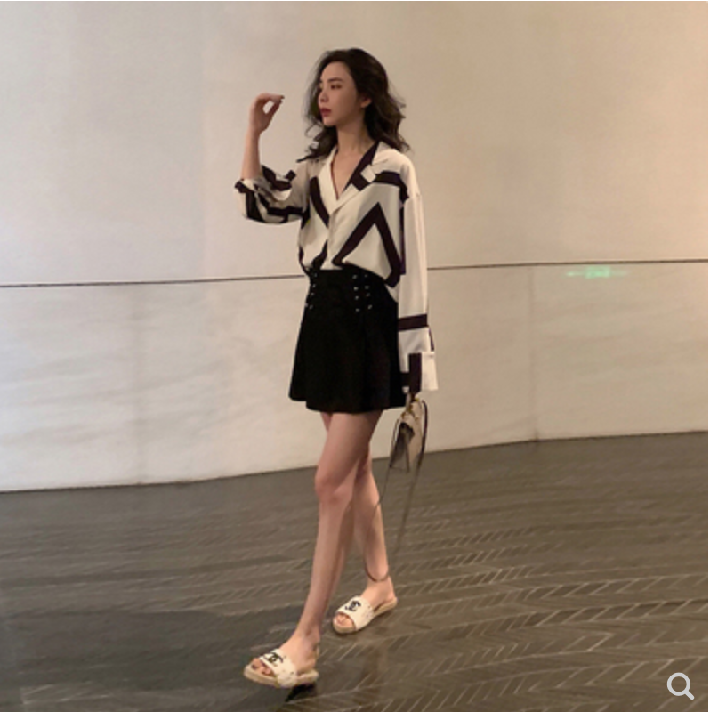 大碼襯衣女洋氣減齡春裝2021新款微胖妹妹顯瘦遮肚網紅兩件套裝裙21040802