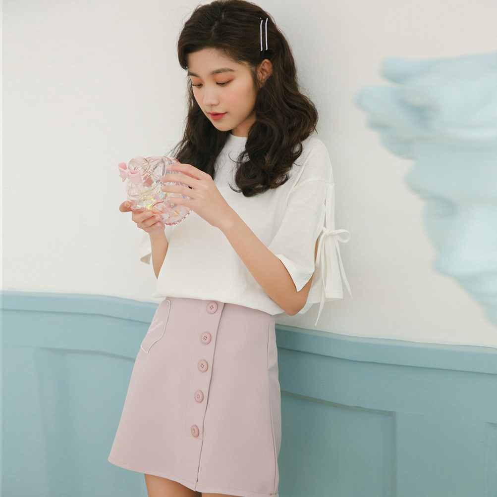 设计感小众短袖t恤女夏季2021年春装新款小清新百搭心机上衣ins潮21042403