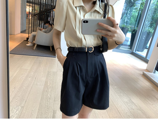 南瓜谷 新百慕短裤~2020年高腰夏季西装五分宽松显瘦休闲女21042804