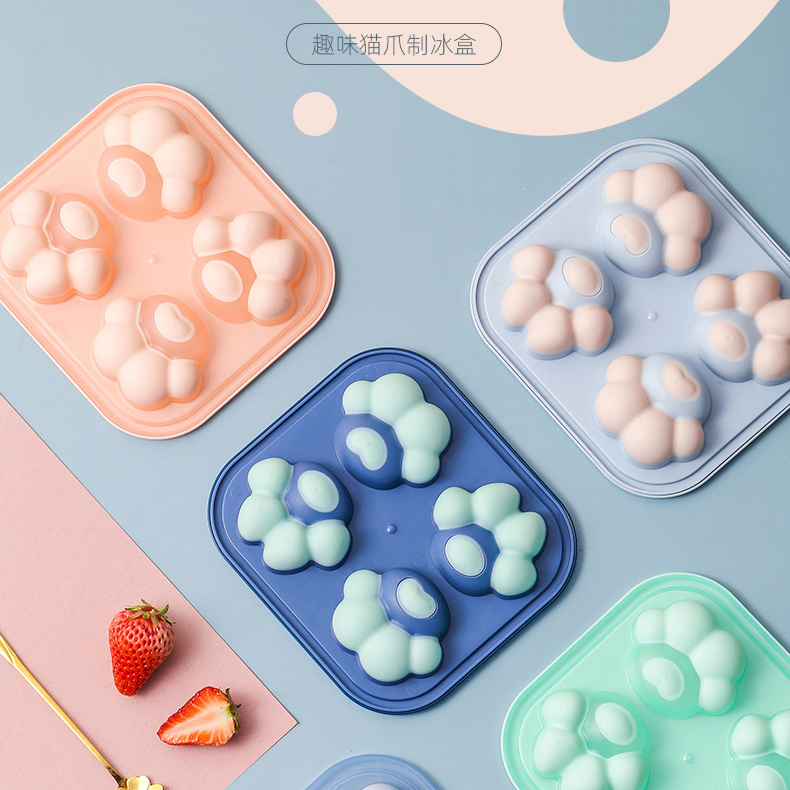 創意硅膠制冰盒冰塊模具家用凍冰格冰箱塑料制冰球帶蓋DIY輔食盒21043007