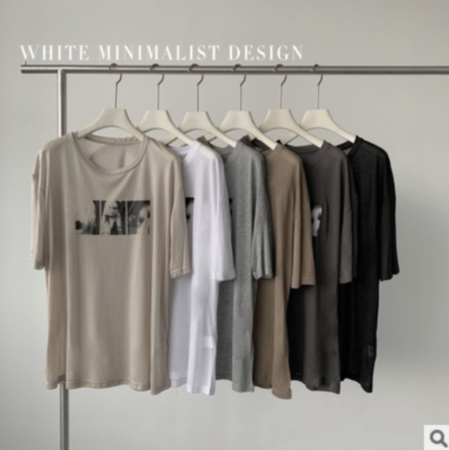 女裝新款拼圖印花寬松t恤設計感歐美高街短袖潮21061504