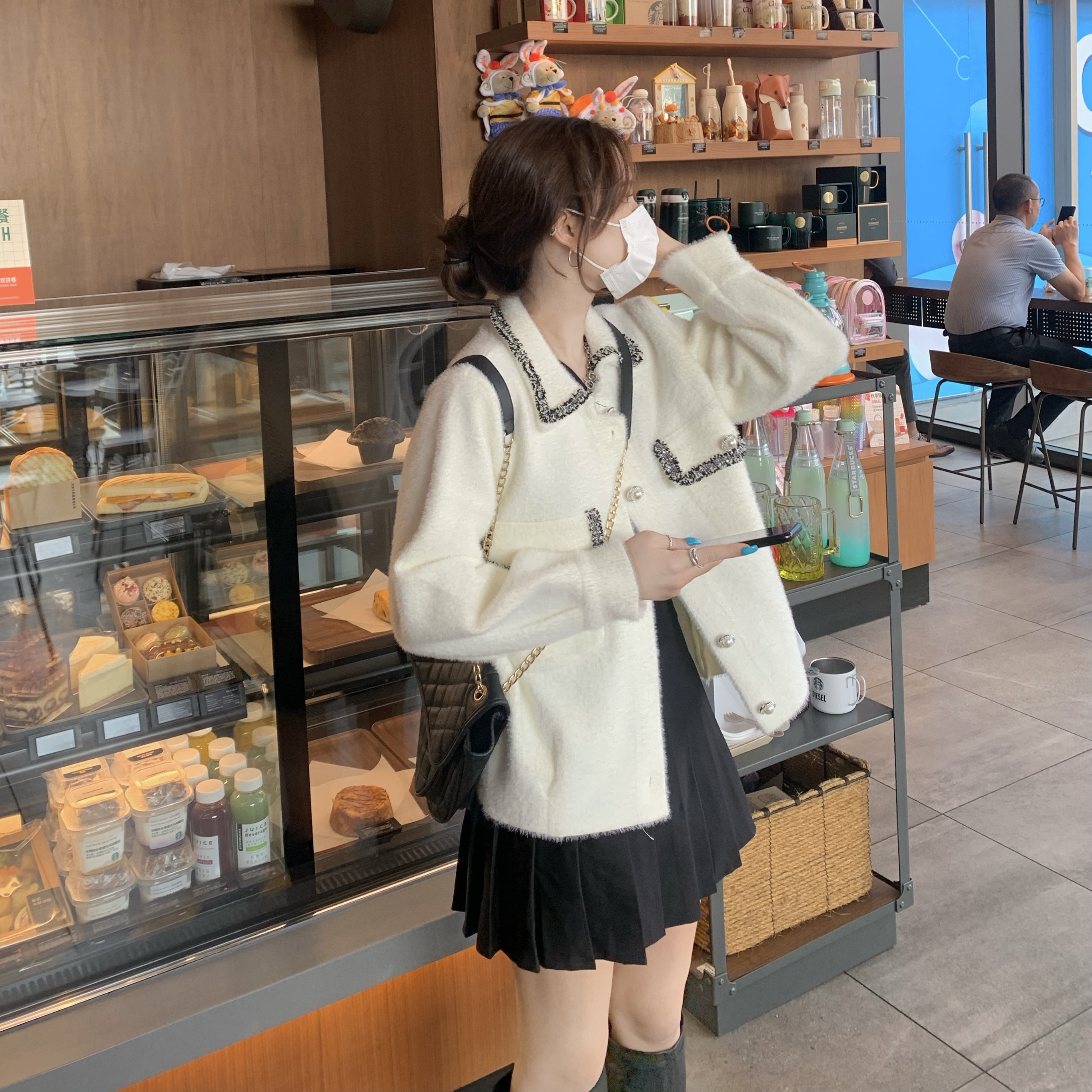 秋冬韓版寬松毛絨絨外套小個子短款chic上衣潮21101504