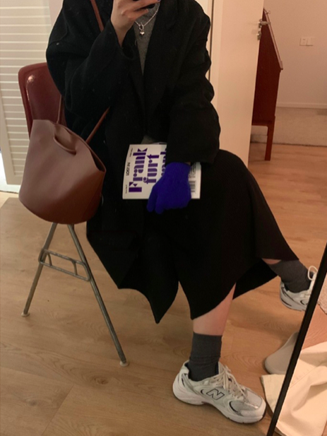 Tstz阿四拔高衣品復古駝色毛呢外套女秋冬中長款小個子大衣ins21120605