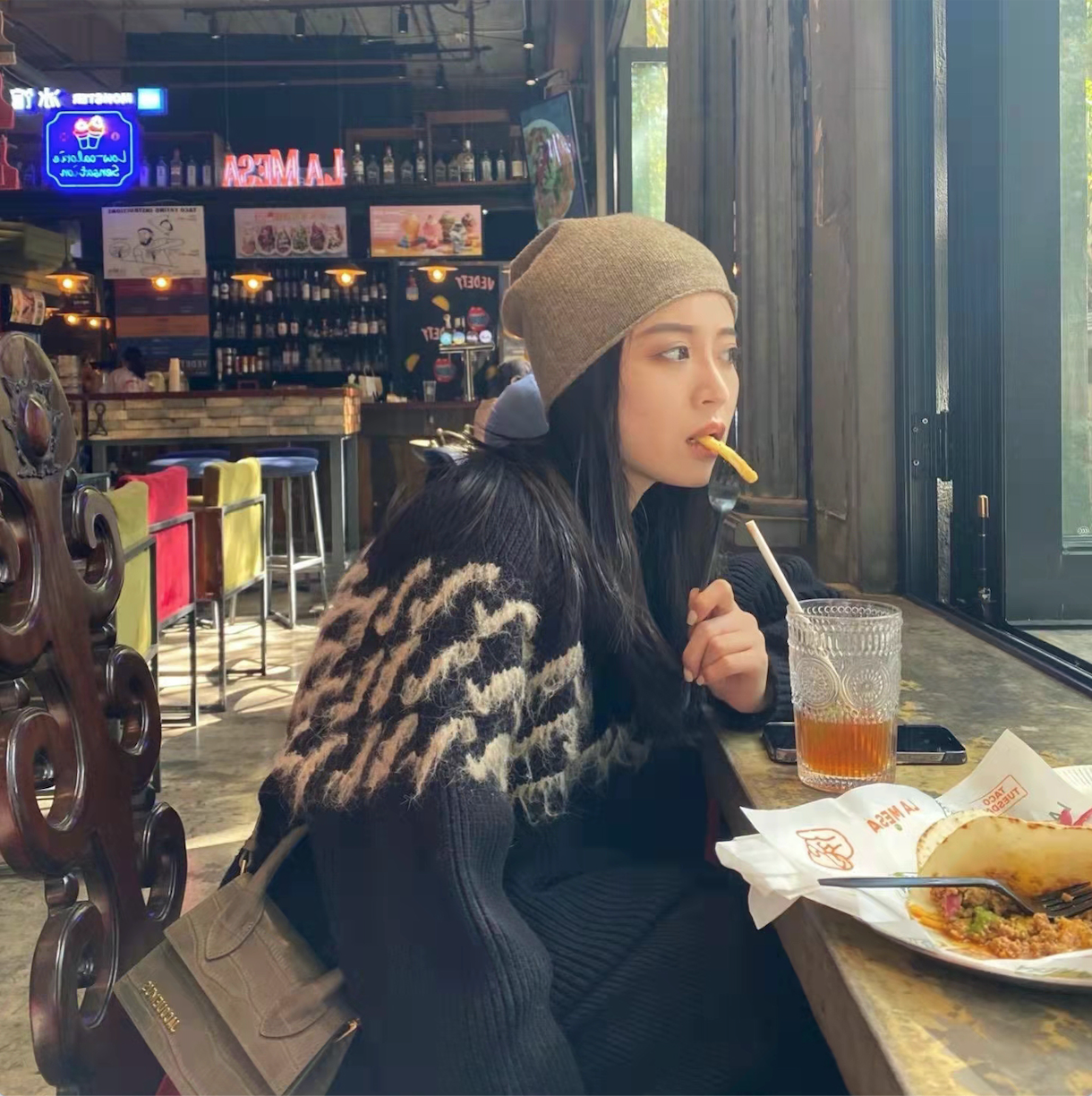 隨意範兒拉毛毛衣女秋冬設計感外穿日系慵懶風21113002