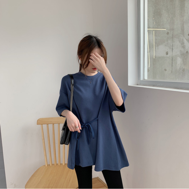 網紅短袖t恤女ins超火潮韓版寬松顯瘦半袖港風小眾設計感chic上衣22032902