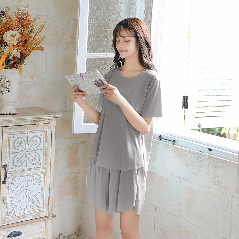 夏季冰爽皇后套裝新款果凍色短褲短袖懶人居家休閒兩件套22050105