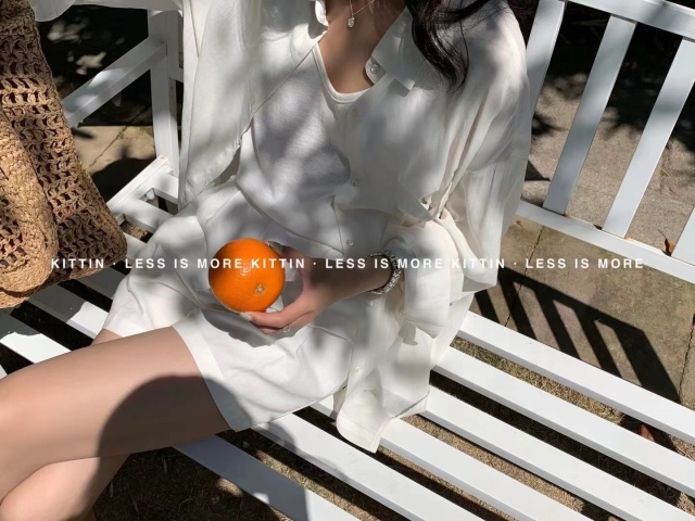 經典基礎款天絲粉色百搭防曬襯衫夏寬鬆薄款長袖上衣女22051705