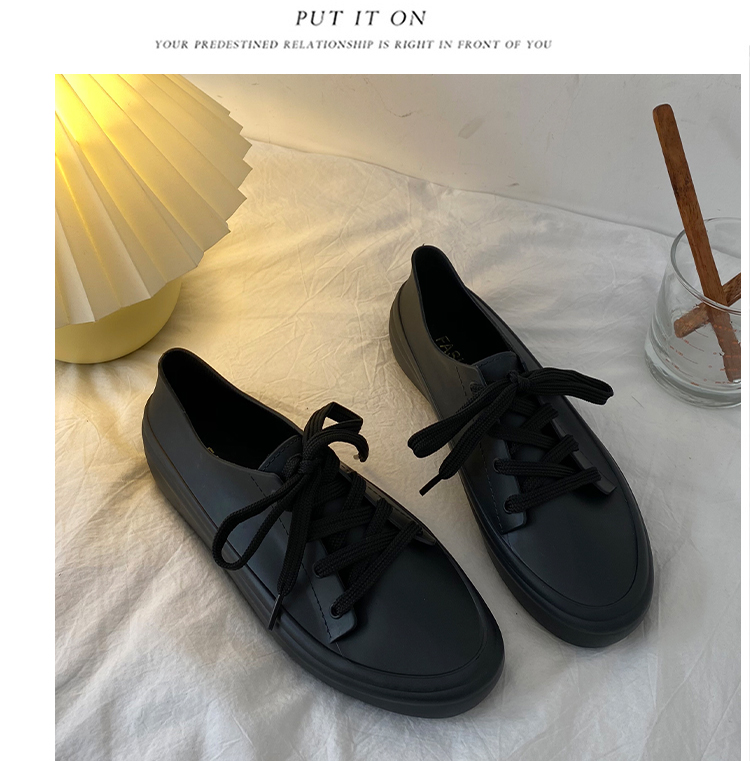 日繫雨鞋女淺口韓版水鞋新款防水時尚洋氣短雨靴低幫平底膠鞋22101106