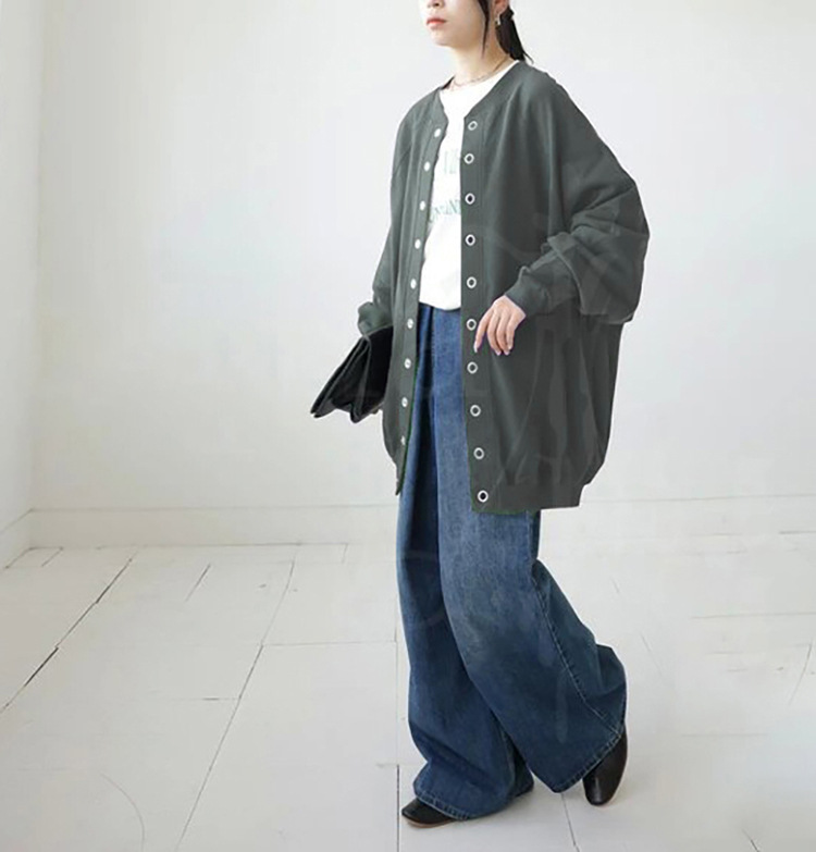 秋季韓版外套女圓領休閒寬松棒球服外套OVERSIZE文藝上衣夾克22112002