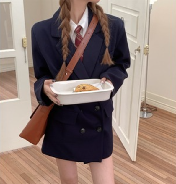 氣質顯瘦辣妹西裝外套短裙套裝23020803