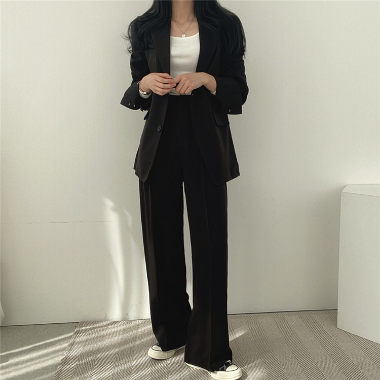 咖色西裝外套女春秋小個子高級感炸街新款韓版休閒西服套裝23021504