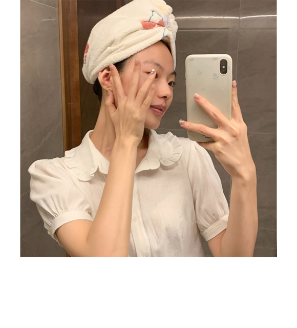馨幫幫雜貨鋪可愛櫻桃乾發帽吸水速乾毛巾成人家用可愛裹巾浴巾女23040505
