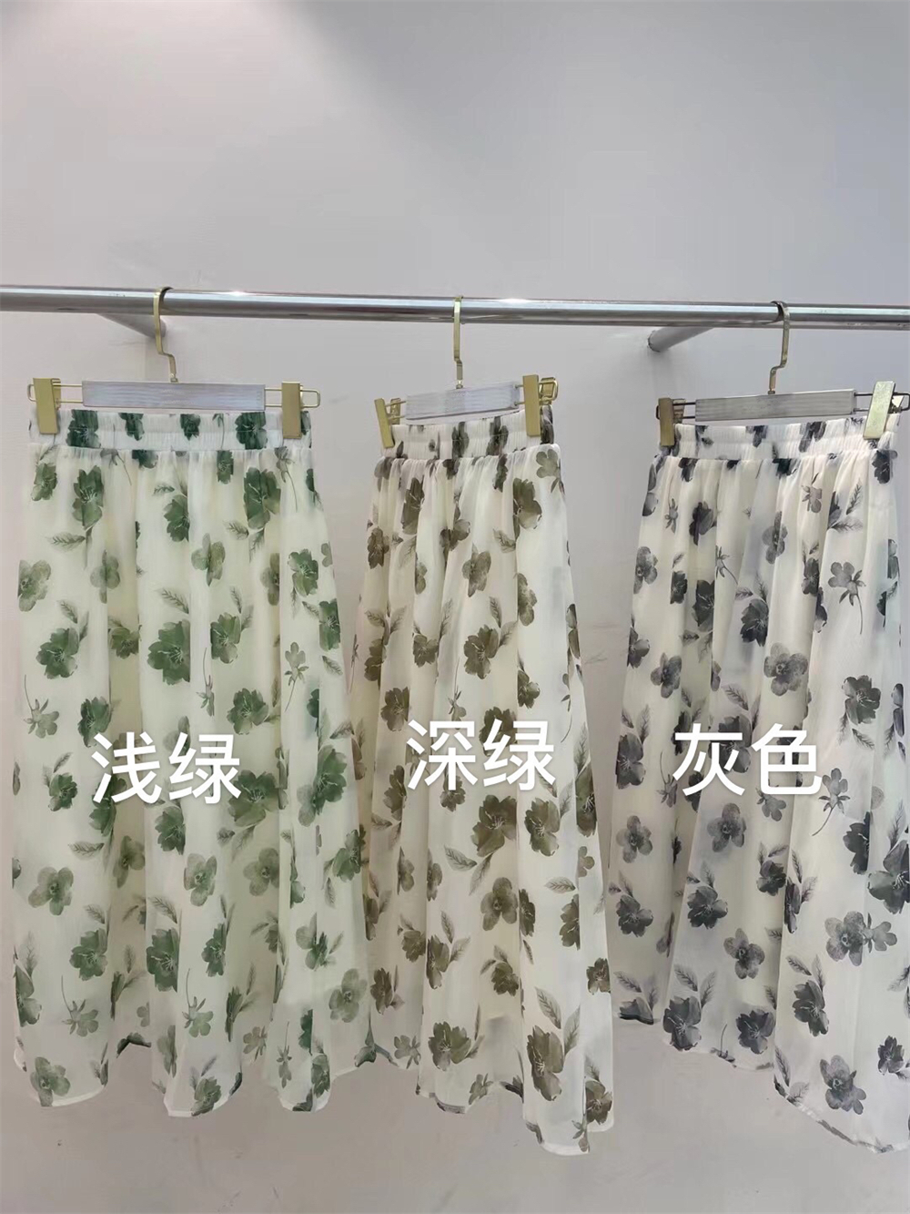 Henri午夜海瑟薇優雅文藝重工暗夜水墨花瓣半身裙23041106
