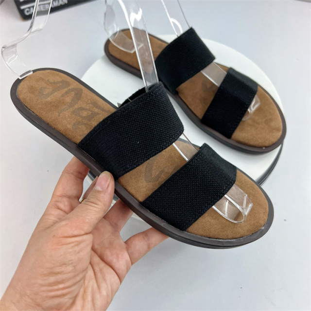 時髦風顯白外貿大碼拖鞋久穿不累輕便防滑鬆緊帶一字涼拖鞋23041303