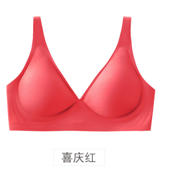 素肌果凍無痕乳膠內衣女士法式性感無鋼圈小胸聚攏調整型文胸罩23051701