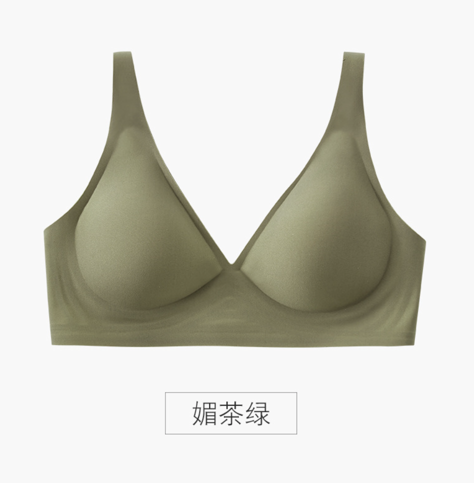 素肌果凍無痕乳膠內衣女士法式性感無鋼圈小胸聚攏調整型文胸罩23051701