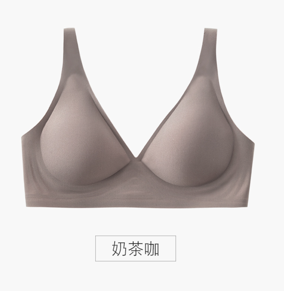 素肌果凍無痕乳膠內衣女士法式性感無鋼圈小胸聚攏調整型文胸罩23051701