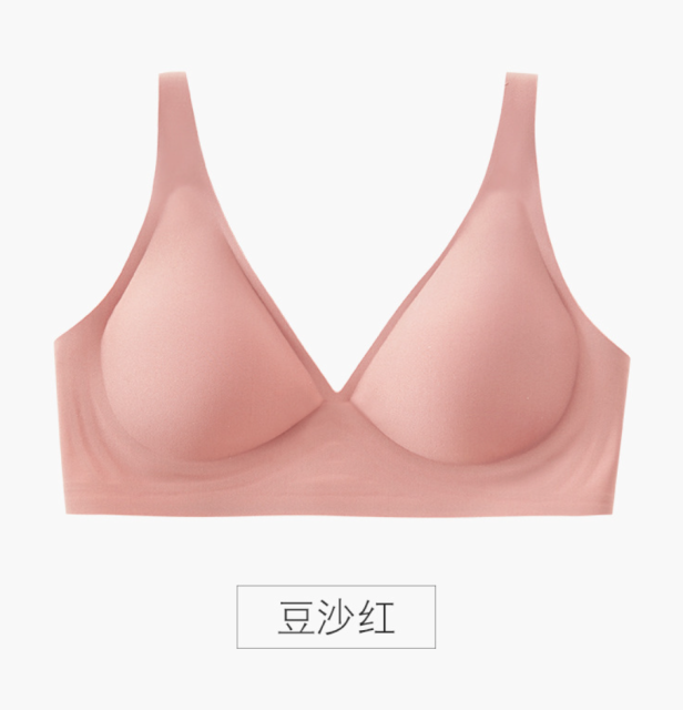 素肌果凍無痕乳膠內衣女士法式性感無鋼圈小胸聚攏調整型文胸罩23051701