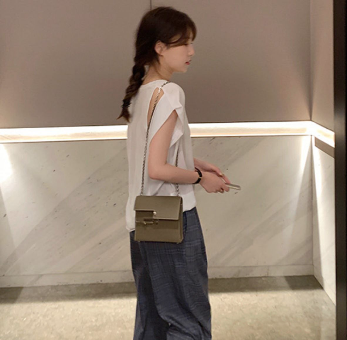 純棉夏裝露肩t恤女短袖鏤空漏背上衣寬松韓版設計感體桖小眾ins潮23060401