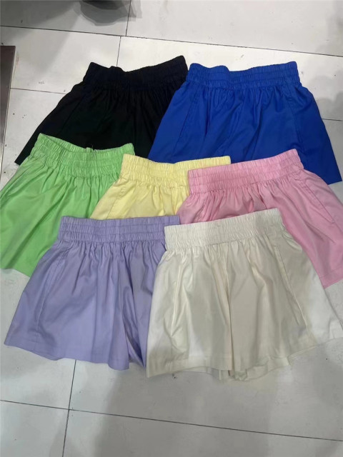 2023夏彩色高腰蓬蓬短裤三分裤裤子女宽松休闲裤时尚百搭潮流韩版23071702