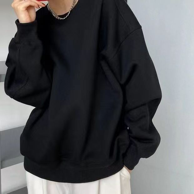 酒紅色衛衣高級感春秋新款爆款時尚洋氣女款大紅色圓領上衣23102207