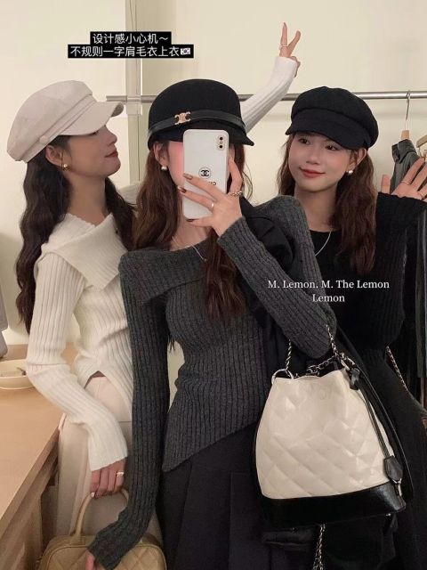 洋氣減齡保暖內搭不規則毛上衣女士秋冬設計感小眾顯瘦氣質針織衫23111207