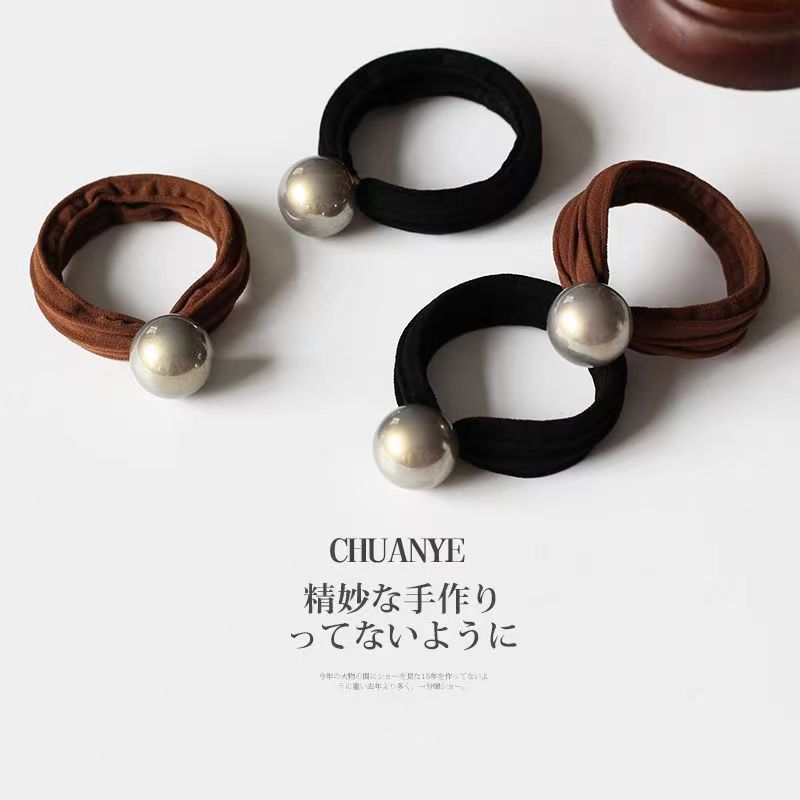 川野仿珍珠橡皮筋高彈力耐用扎頭髮網紅氣質發圈頭繩女綁馬尾發繩23120307