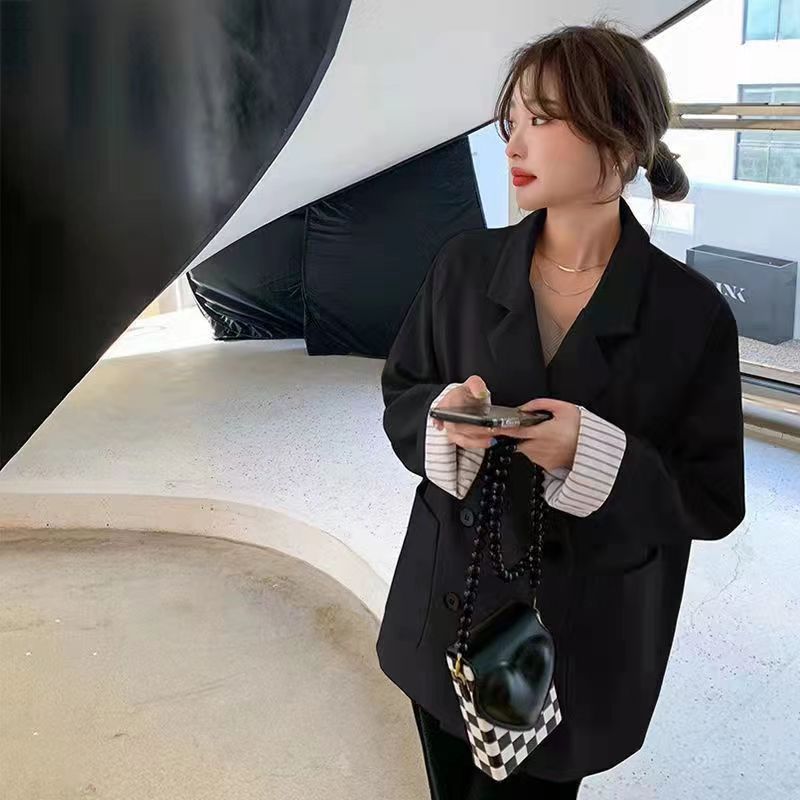 高級感休閒寬松西裝外套女春秋新款流行氣質女神職業小西服23121803