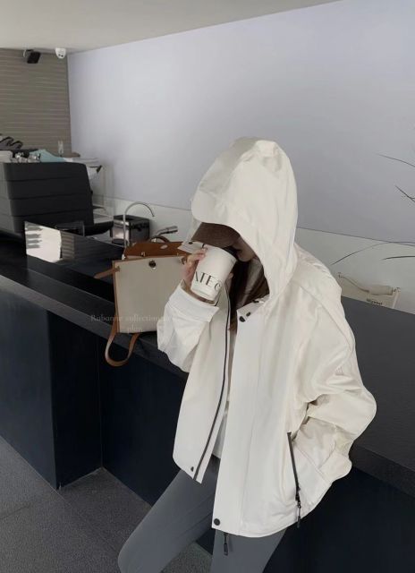 高級感連帽衝鋒衣外套女新款爆款秋冬加絨小個子短款夾克上衣23122702