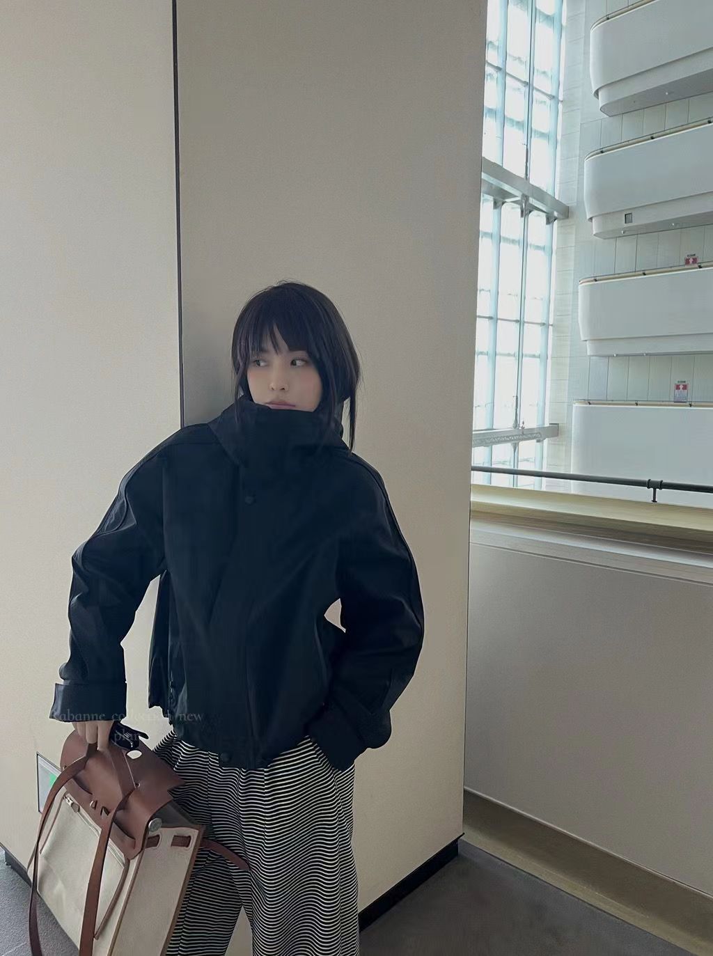 高級感連帽衝鋒衣外套女新款爆款秋冬加絨小個子短款夾克上衣23122702