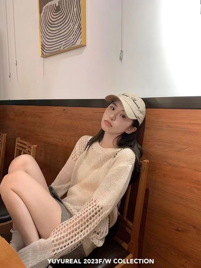 毛絨絨愛好者設計感馬海毛毛衣打底衫上衣日系慵懶復古24011201