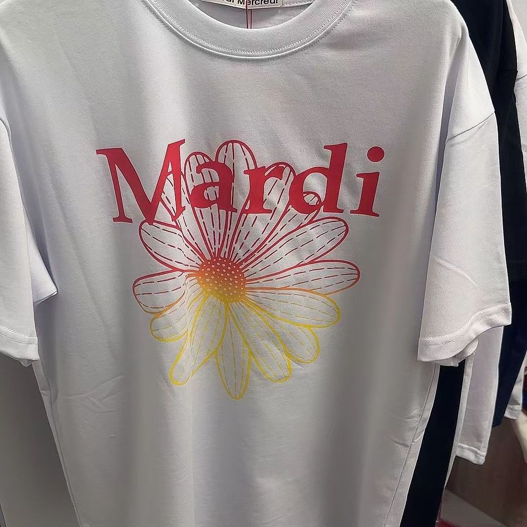 韓國Mardi高金銀同款花朵印花短袖t恤女新款上衣百搭寬松純棉短袖24040801