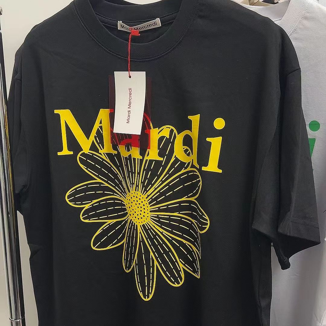 韓國Mardi高金銀同款花朵印花短袖t恤女新款上衣百搭寬松純棉短袖24040801