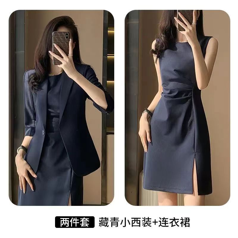 高端西裝連衣裙職業裝氣質女神範內搭正裝套裝高級感24040907