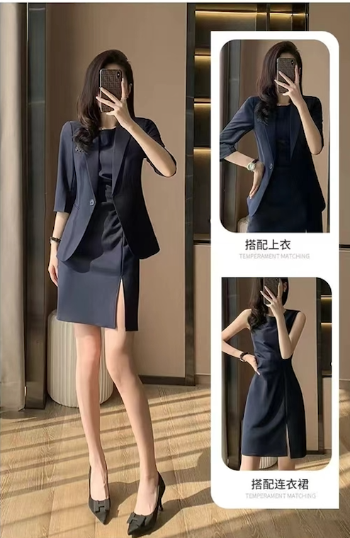 高端西裝連衣裙職業裝氣質女神範內搭正裝套裝高級感24040907